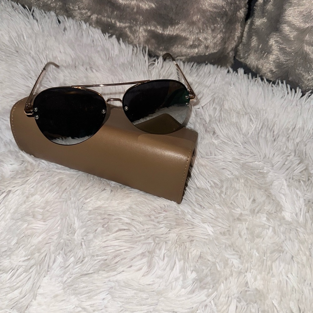 Stylish Black Sunglasses with Tan Case